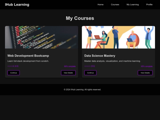 ihub lms/course-overview screenshot