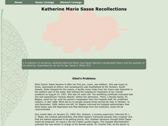 People/Sasse/article-katherine-marie-sasse-recollections screenshot