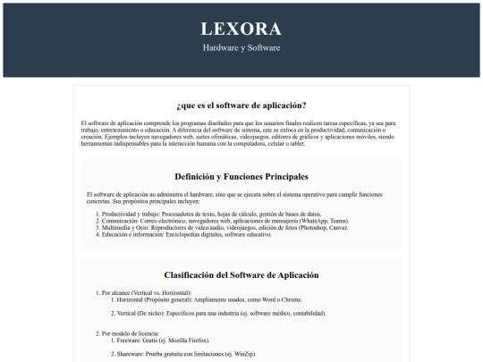 software aplicación screenshot
