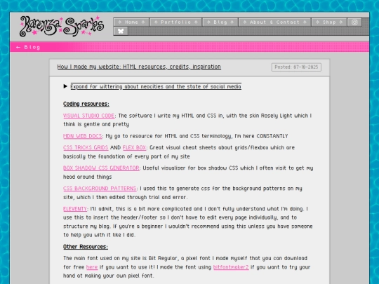 blogposts/howimademywebsite screenshot