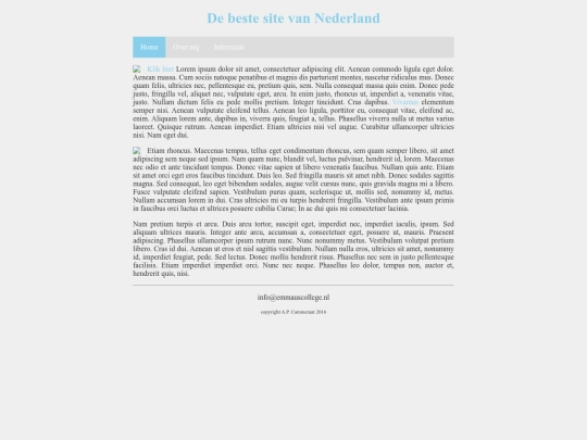 Voorbeeld eenvoudige website screenshot