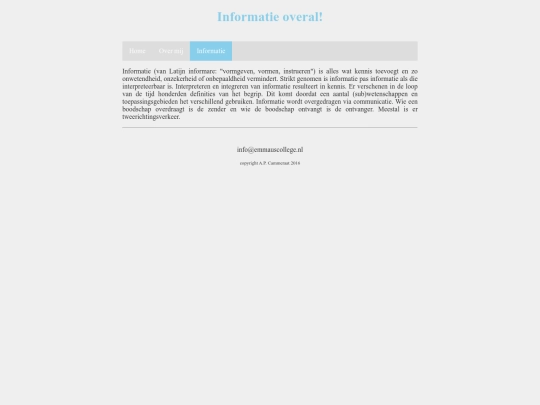 Voorbeeld eenvoudige website/info screenshot