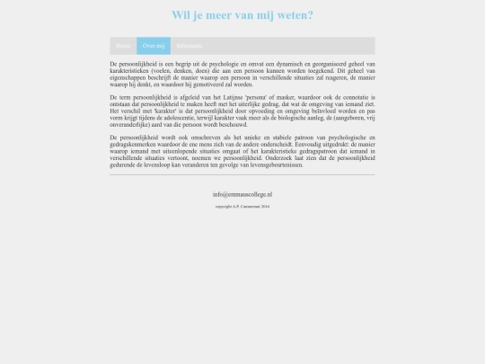 Voorbeeld eenvoudige website/overmij screenshot