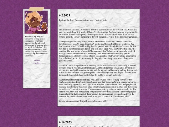 diary/june2023 screenshot