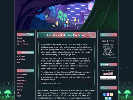 fanfic/lovestuck screenshot