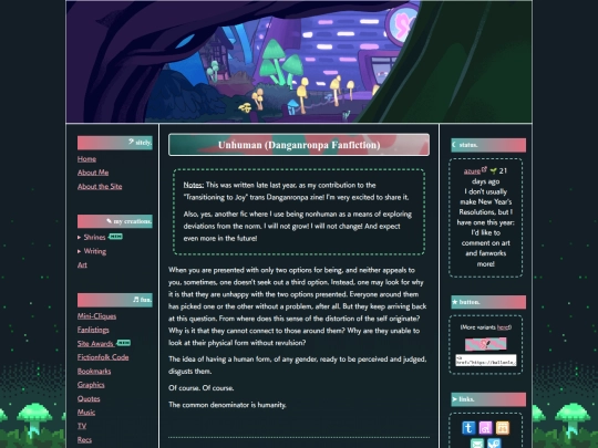 fanfic/unhuman screenshot