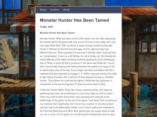 posts/2025-03-15-Monster-Hunter-Has-Been-Tamed screenshot