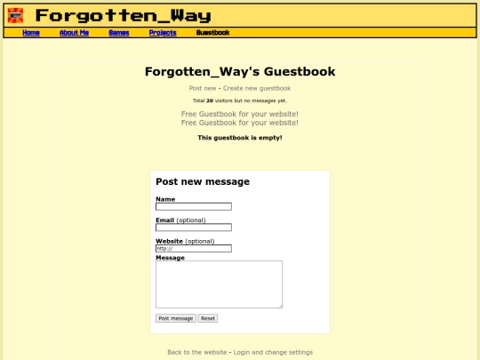 guestbook screenshot