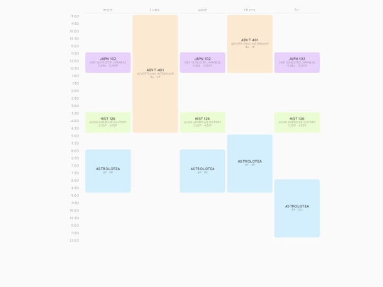 schedule/f19 screenshot