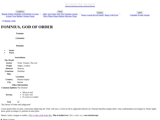 ignium wiki/gods/fomnius screenshot