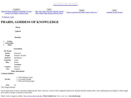 ignium wiki/gods/pharis screenshot