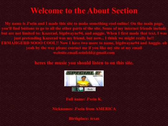 About section screenshot