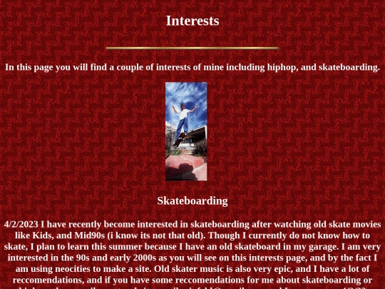 interests screenshot