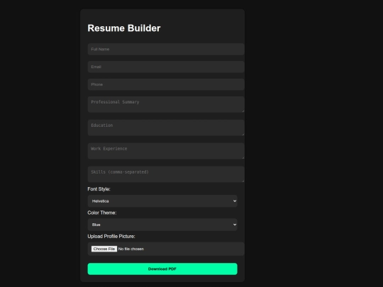 Project/Online Resume Builder screenshot