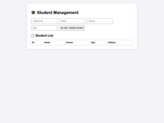 Project/Student/indext screenshot