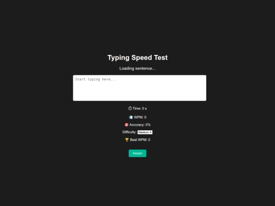 Project/Typing Speed Test screenshot