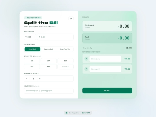 web apps /Bill Splitter/bill-splitter-pro screenshot
