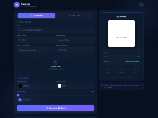 web apps /QR PAY/PayLink QR screenshot