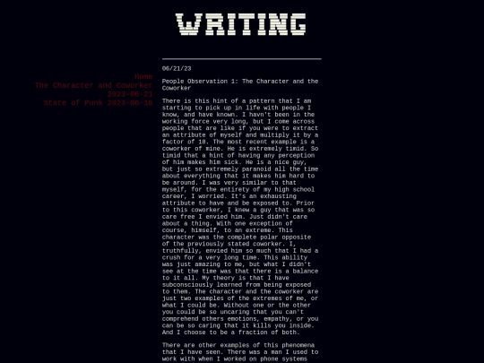 writing screenshot
