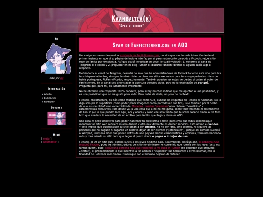 Meta/fanfictionero screenshot