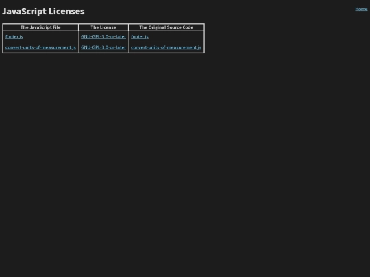 js-licenses screenshot