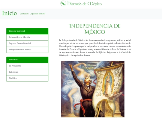 proyecto/Paginas/IndependenciaMexico screenshot