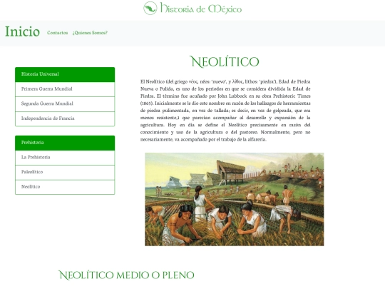 proyecto/Paginas/Neolitico screenshot