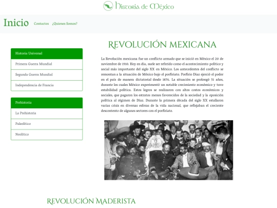 proyecto/Paginas/RevolucionMexicana screenshot
