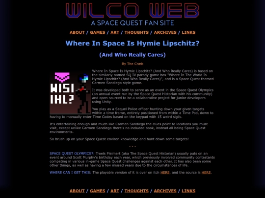 wilcoweb/games/fan-wisihl screenshot