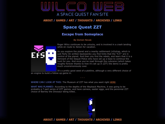 wilcoweb/games/fan-zzt-efs screenshot