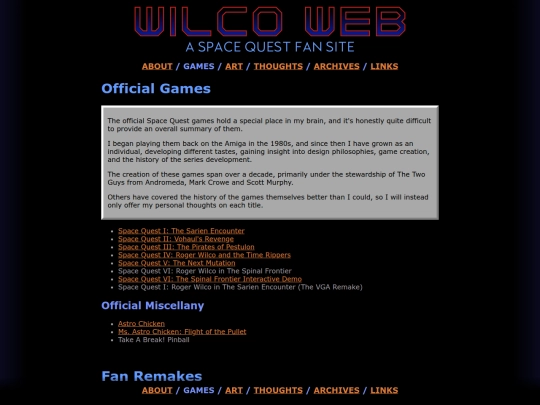 wilcoweb/games screenshot