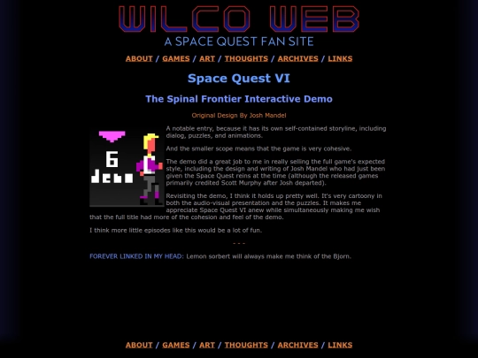 wilcoweb/games/sq6demo screenshot