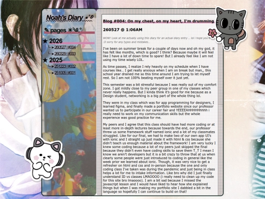 diary screenshot