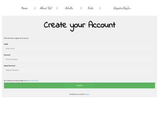 Register screenshot