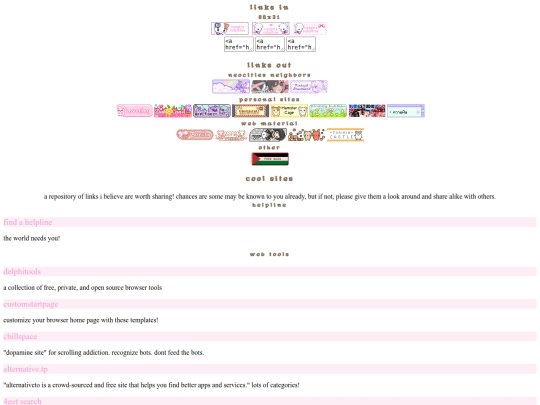 links screenshot