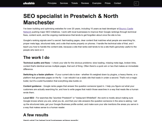 prestwich/search-engine-optimisation screenshot