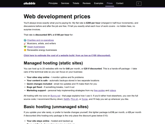 prices screenshot