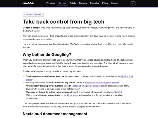 services/de-googling screenshot