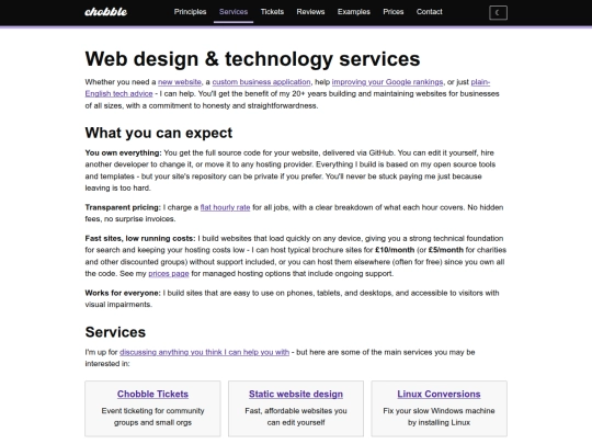 services screenshot