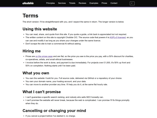 terms screenshot