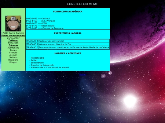 Curriculum screenshot