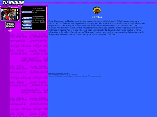Nickelodeon (1999/TV Shows/All That/Nickelodeon! TV Shows screenshot