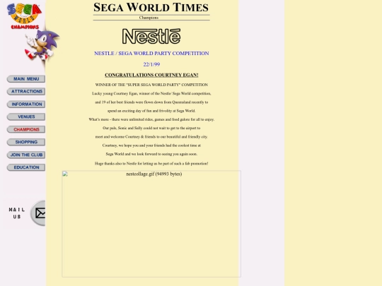 Segaworld_Sydney/Champions/Sega World Champions screenshot