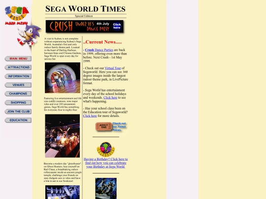 Segaworld_Sydney/Main_Page/Welcome to Sega World screenshot