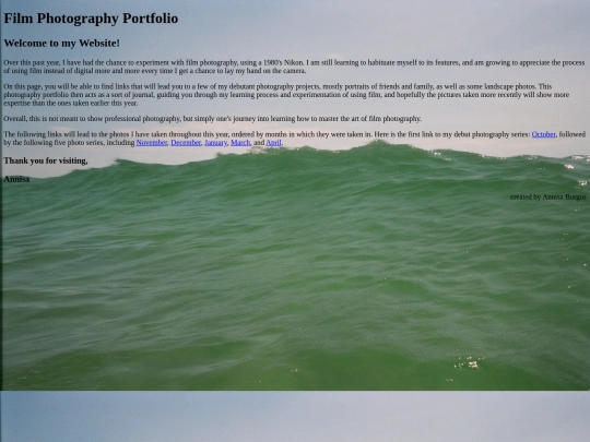 Personal Website /photographyportfolio screenshot