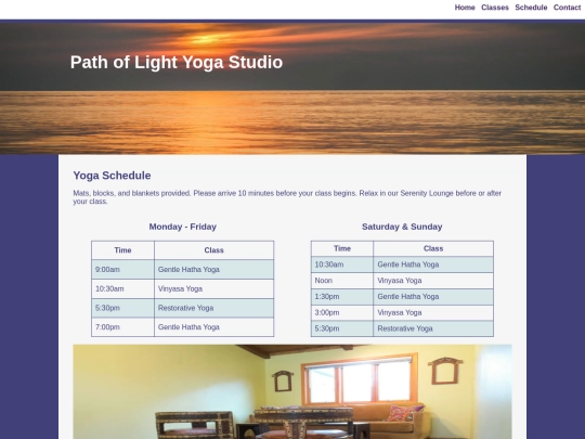 schedule screenshot