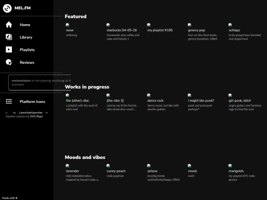 mel_fm/playlists screenshot