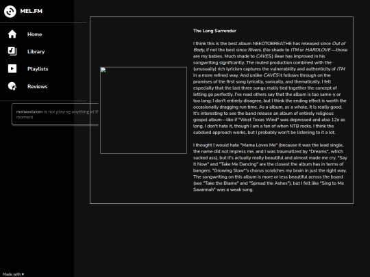 mel_fm/reviews screenshot