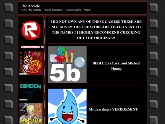 subsites/Arcade screenshot