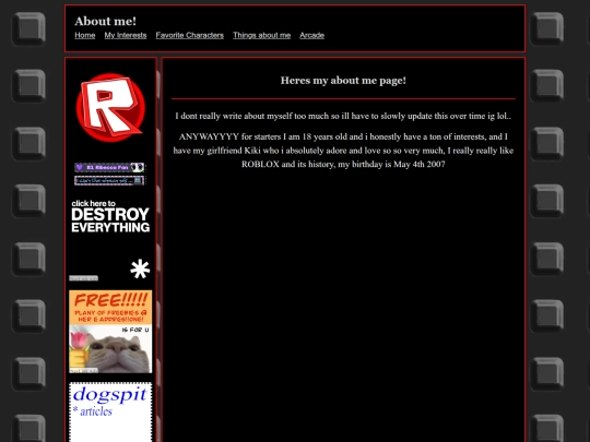 subsites/aboutme screenshot